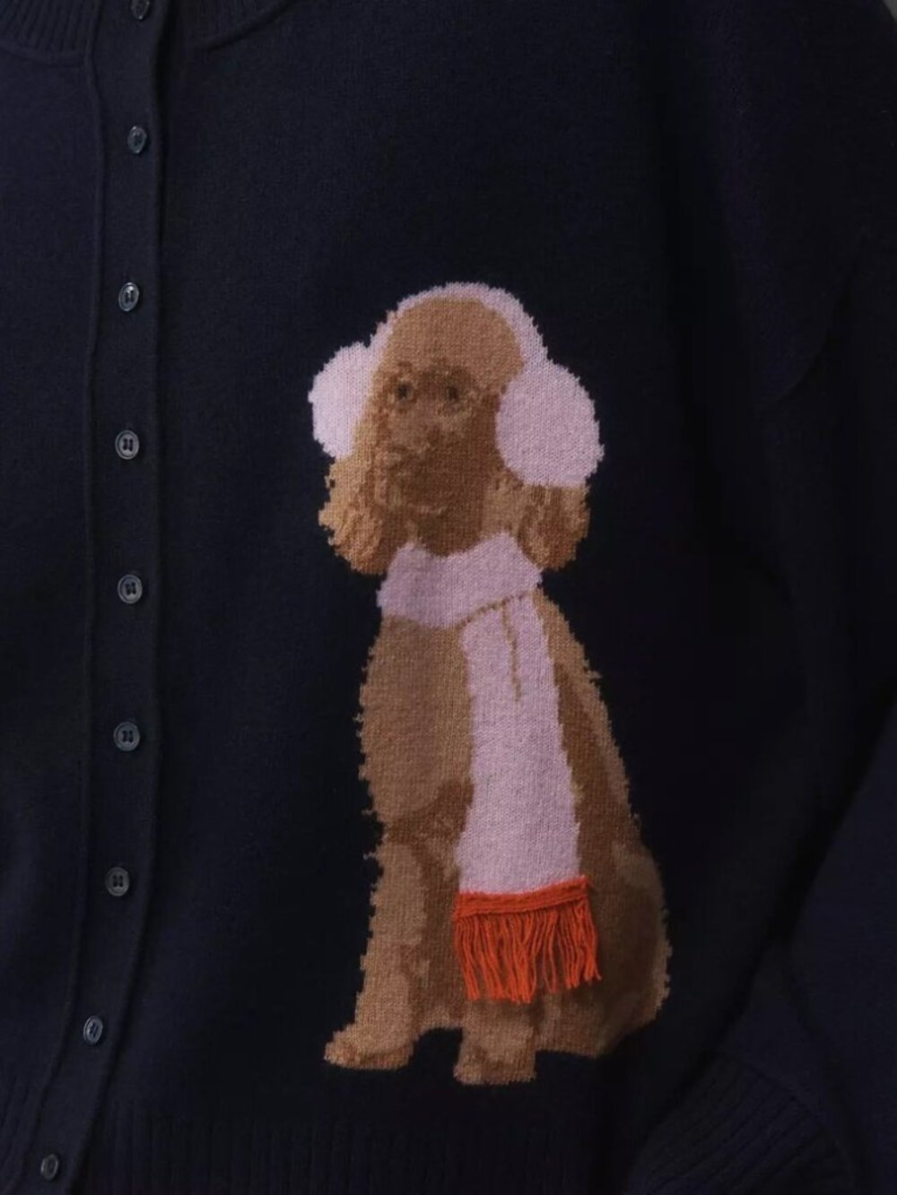 Anthropologie The Goldie Cashmere Blend Cardigan Sweater Goldendoodle Dog XL NWT - Picture 3 of 8
